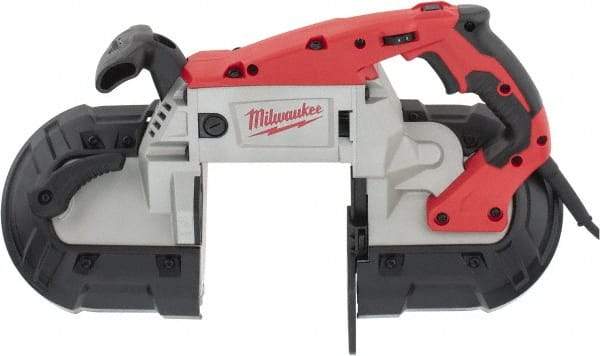 Milwaukee Tool - 120 Volt, Electric Handheld Bandsaw - 5 Inch (Round) and 5 x 5 Inch (Rectangular) Depth of Cut, 380 SFPM, 11 Amp - Exact Industrial Supply