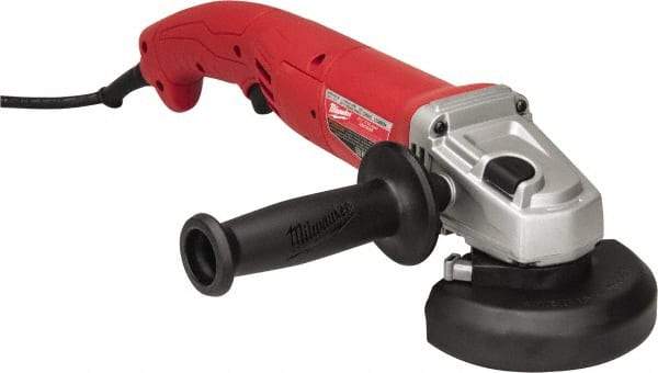 Milwaukee Tool - 4-1/2" Wheel Diam, 11,000 RPM, Corded Angle & Disc Grinder - 5/8-11 Spindle, 120 Volts, 11 Amps - Exact Industrial Supply