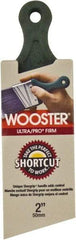Wooster Brush - 2" Angled Nylon/Polyester Sash Brush - 2-7/16" Bristle Length, 4.88" Plastic Short Handle - Exact Industrial Supply