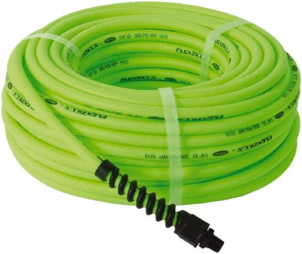 Legacy - 1/4" ID x 0.46" OD 100' Long Multipurpose Air Hose - MNPT x MNPT Ends, 300 Working psi, 150°, 1/4" Fitting, Green - Exact Industrial Supply