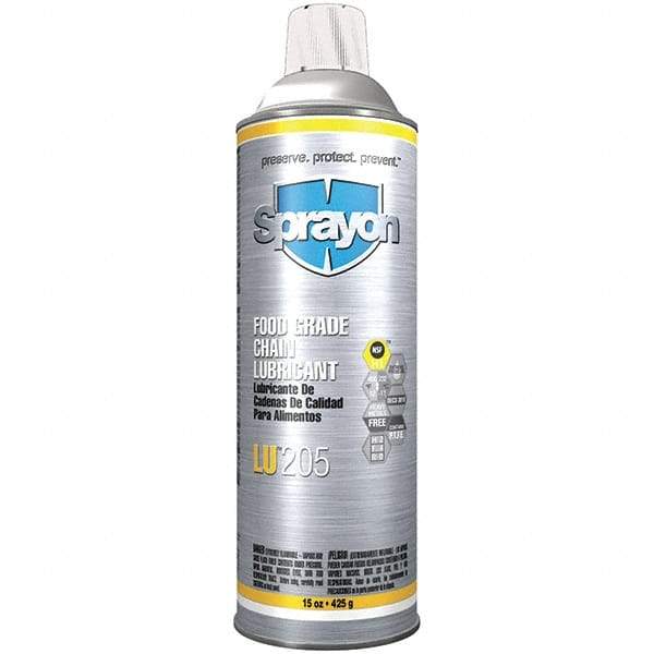 Sprayon - 0.12 Gal Aerosol General Purpose Chain & Cable Lubricant - Food Grade - Exact Industrial Supply