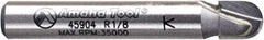 Amana Tool - 1/4" Cut Diam, 1/4" Length of Cut, 2 Flute Core Box Edge Profile Router Bit - Carbide-Tipped, 1/4" Shank Diam, 1-5/8" OAL, Uncoated - Exact Industrial Supply