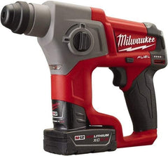 Milwaukee Tool - 12 Volt SDS Plus Chuck Cordless Rotary Hammer - 0 to 6,200 BPM, 0 to 900 RPM, Reversible - Exact Industrial Supply