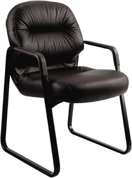 Hon - 36" High Guest Chair - 31" Wide x 35-3/4" Deep, Leather, Memory Foam Seat, Black - Exact Industrial Supply