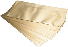 Precision Brand - 10 Piece, 0.05 to 0.800 mm Thickness, Brass Shim Stock Sheet Assortment - 300 mm Long x 150 mm Wide - Exact Industrial Supply