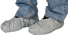 Dupont - Size Universal, Tyvek, Non-Skid Shoe Cover - Grey, Non-Chemical Resistant - Exact Industrial Supply