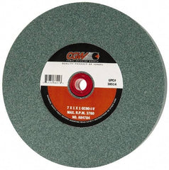 Camel Grinding Wheels - 80 Grit Silicon Carbide Bench & Pedestal Grinding Wheel - 7" Diam x 1" Hole x 1" Thick, 3760 Max RPM, I Hardness, Medium Grade , Vitrified Bond - Exact Industrial Supply