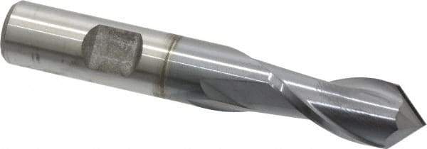 Cleveland - 1/2" Diam, 1" LOC, 2 Flute, 90° Point Angle, High Speed Steel Drill Mill - TiCN Finish, 2" OAL, 1/2" Shank Diam - Exact Industrial Supply