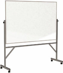 Ghent - 78" High x 77" Wide Reversible Dry Erase Board - Porcelain, 20" Deep, Includes Eraser & 4 Markers - Exact Industrial Supply