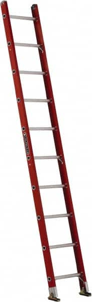 Louisville - 10' High, Type IA Rating, Fiberglass Single Ladder - Exact Industrial Supply