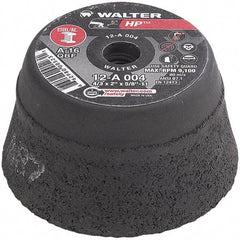 WALTER Surface Technologies - 4" Diam, Surface Grinding Wheel - Aluminum Oxide/Silicon Carbide Blend, Type 11, 9,100 Max RPM, Resinoid Bond - Exact Industrial Supply