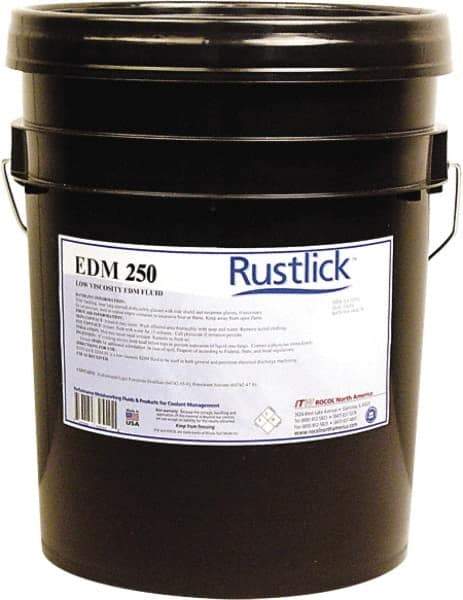 Rustlick - Rustlick EDM-250, 5 Gal Pail EDM/Dielectric Fluid - Straight Oil, For Electric Discharge Machining - Exact Industrial Supply