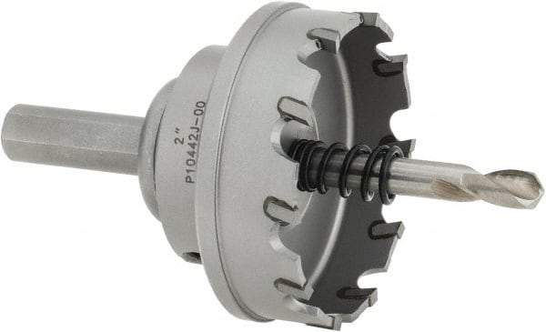 Hougen - 2" Diam, 1/8" Cutting Depth, Hole Saw - Carbide-Tipped Saw, Toothed Edge - Exact Industrial Supply