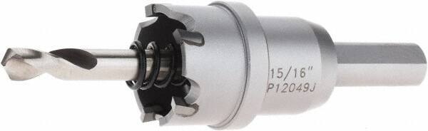 Hougen - 15/16" Diam, 1/8" Cutting Depth, Hole Saw - Carbide-Tipped Saw, Toothed Edge - Exact Industrial Supply