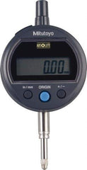 Mitutoyo - 0 to 12.7mm Range, 0.0005" Graduation, Electronic Drop Indicator - Flat Back, Accurate to 0.001", English & Metric System, LCD Display - Exact Industrial Supply