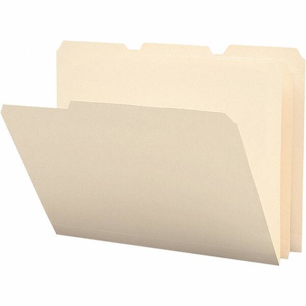 SMEAD - 11-5/8 x 9-1/2", Letter Size, Manila, File Folders with Top Tab - Assorted Tab Cut Location - Exact Industrial Supply
