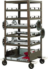 Tensator - 450 Lb Capacity, 32" Wide x 32" Long x 72" High Storage Rack Cart - 6 Shelf, Steel, Rubber Casters - Exact Industrial Supply