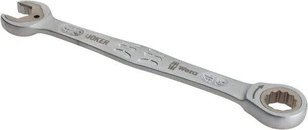 Wera - 9/16" 12 Point Combination Wrench - 7-1/2" OAL, Chrome Molybdenum Steel, Satin Finish - Exact Industrial Supply