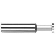 Harvey Tool - 1/4" Cut Diam, 1.4mm Cut Width, 1/4" Shank, Straight-Tooth Woodruff Keyseat Cutter - Exact Industrial Supply