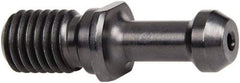 Parlec - C Style, CAT40 Taper, 5/8-11 Thread, 45° Angle Radius, Standard Retention Knob - 2.3" OAL, 0.588" Knob Diam, 0.13" Flange Thickness, 1.268" from Knob to Flange, 0.635" Pilot Diam, 0.157" Coolant Hole, Through Coolant - Exact Industrial Supply