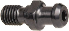 Parlec - C Style, CAT40 Taper, 5/8-11 Thread, 75° Angle Radius, Standard Retention Knob - 2.06" OAL, 0.744" Knob Diam, 0.28" Flange Thickness, 1.024" from Knob to Flange, 0.635" Pilot Diam, 0.276" Coolant Hole, Through Coolant - Exact Industrial Supply