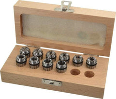 Parlec - 10 Piece, 0.5mm to 10mm Capacity, ER Collet Set - Increments of 1mm, Series ER16 - Exact Industrial Supply