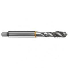 1/4-20 2B 3-Flute Cobalt Yellow Ring Semi-Bottoming 40 degree Spiral Flute Tap-Bright - Exact Industrial Supply
