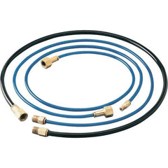Dynabrade - 1/4" ID x 3/8" OD 6' Long Hose - Female/Male Ends, 90 Working psi, 1/4" Fitting, Black & Blue - Exact Industrial Supply