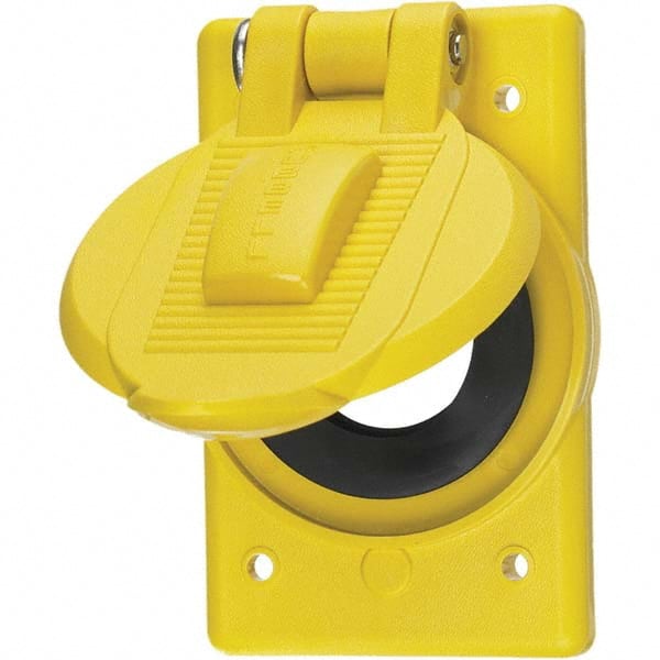 Hubbell Wiring Device-Kellems - Weatherproof Box Covers Cover Shape: Round Number of Holes in Outlet: 1 - Exact Industrial Supply