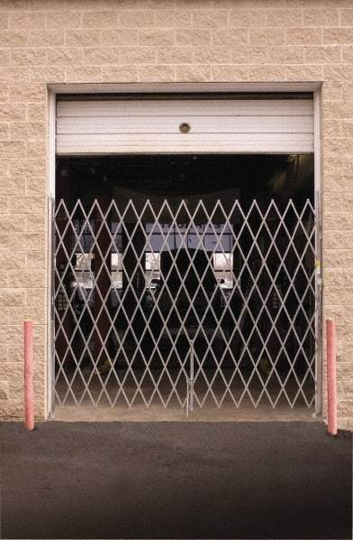 Illinois Engineered Products - 78" High Single Folding Gate - Galvanized Steel, Silver - Exact Industrial Supply