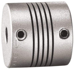 Lovejoy - 3/16" Max Bore Diam, Flexible Screw Hub Coupling - 3/4" OD, 3/4" OAL, Anodized Aluminum - Exact Industrial Supply