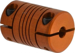 Lovejoy - 1/8" Max Bore Diam, Flexible Clamp Hub Coupling - 1/2" OD, 3/4" OAL, Anodized Aluminum - Exact Industrial Supply