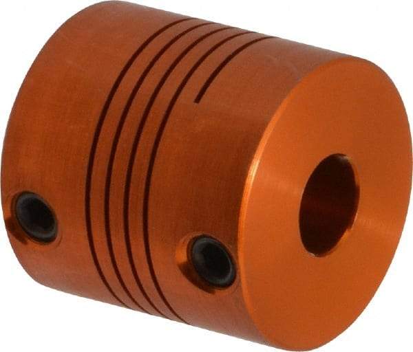 Lovejoy - 1/4" Max Bore Diam, Flexible Screw Hub Coupling - 3/4" OD, 3/4" OAL, Anodized Aluminum - Exact Industrial Supply