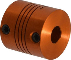 Lovejoy - 1/4" Max Bore Diam, Flexible Screw Hub Coupling - 3/4" OD, 3/4" OAL, Anodized Aluminum - Exact Industrial Supply