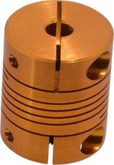 Lovejoy - 3/16" Max Bore Diam, Flexible Clamp Hub Coupling - 3/4" OD, 0.9" OAL, Anodized Aluminum - Exact Industrial Supply