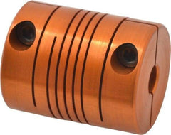 Lovejoy - 1/4" Max Bore Diam, Flexible Clamp Hub Coupling - 1" OD, 1-1/4" OAL, Anodized Aluminum - Exact Industrial Supply