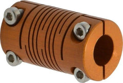 Lovejoy - 1/4" Max Bore Diam, Flexible Clamp Hub Coupling - 1/2" OD, 0.9" OAL, Anodized Aluminum - Exact Industrial Supply