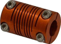 Lovejoy - 5/16" Max Bore Diam, Flexible Clamp Hub Coupling - 0.63" OD, 1" OAL, Anodized Aluminum - Exact Industrial Supply