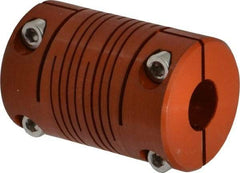 Lovejoy - 1/2" Max Bore Diam, Flexible Clamp Hub Coupling - 1" OD, 1-1/2" OAL, Anodized Aluminum - Exact Industrial Supply