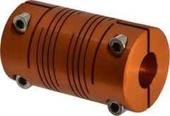 Lovejoy - 3/4" Max Bore Diam, Flexible Clamp Hub Coupling - 1-1/2" OD, 2.63" OAL, Anodized Aluminum - Exact Industrial Supply