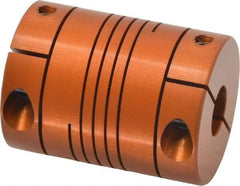 Lovejoy - 1/4" Max Bore Diam, Flexible Clamp Hub Coupling - 1.12" OD, 1-1/2" OAL, Anodized Aluminum - Exact Industrial Supply