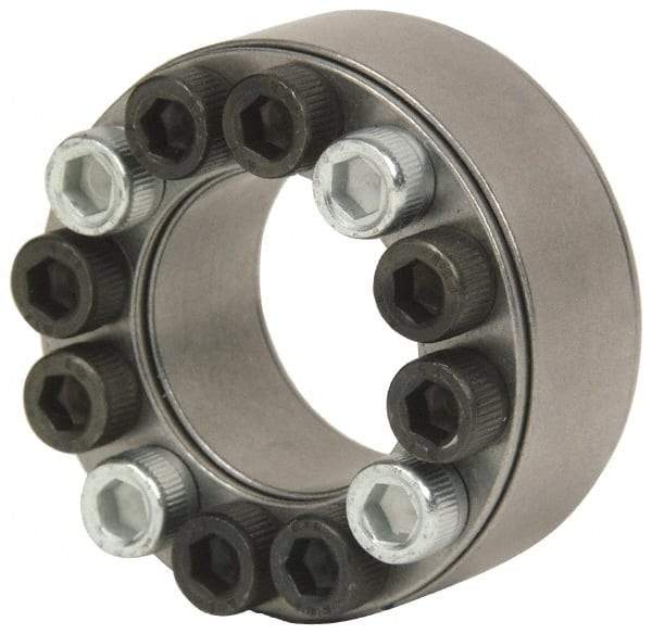Climax Metal Products - M10 Thread, 3-7/16" Bore Diam, 5.118" OD, Shaft Locking Device - 16 Screws, 41,793 Lb Axial Load, 5.118" OAW, 0.945" Thrust Ring Width - Exact Industrial Supply