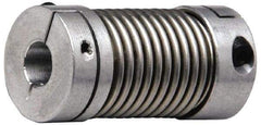 Lovejoy - 1" Max Bore Diam, Flexible Bellows Clamp Coupling - 1.77" OD, 2.48" OAL, Aluminum Hub with Stainless Steel Bellows - Exact Industrial Supply