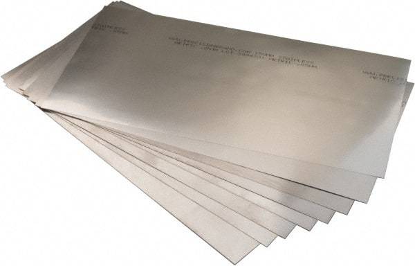 Precision Brand - 8 Piece, 0.05 to 0.500 mm Thickness, Stainless Steel Shim Stock Sheet Assortment - 300 mm Long x 150 mm Wide - Exact Industrial Supply