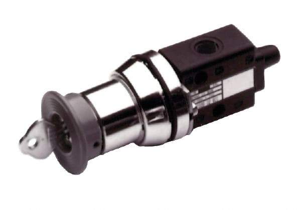 Norgren - 1/8" NPT Packed Spool Valve - Spring Activation, Shrouded Button, & 0.34 CV Rate - Exact Industrial Supply