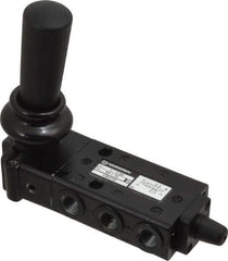 Norgren - 1/8" NPT Packed Spool Valve - Lever Type, Lever Activation & 0.34 CV Rate - Exact Industrial Supply