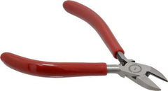 Proto - 4-5/8" OAL, Cutting Pliers - 13/32" Jaw Length x 7/16" Jaw Width, Oval Head, Plastisol Handle - Exact Industrial Supply