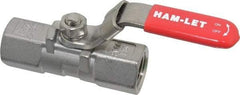 Ham-Let - 1/2" Pipe, FNPT x FNPT End Connections, Stainless Steel, Inline, Two Way Flow, Instrumentation Ball Valve - 2,000 psi WOG Rating, Locking Lever Handle, Reinforced PTFE Seal, Reinforced PTFE Seat - Exact Industrial Supply