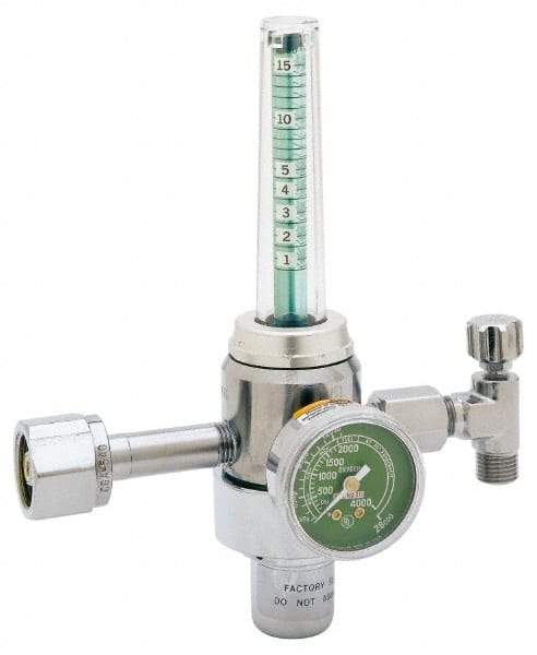 Harris Products - 580 CGA Inlet Connection, Female Fitting, 70 Max psi, Argon Welding Regulator - 5/8-18 Thread, Right Hand Rotation - Exact Industrial Supply