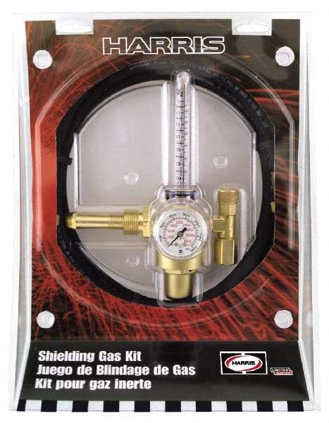 Harris Products - 320 CGA Inlet Connection, Female Fitting, 70 Max psi, Argon Welding Regulator - 5/8-18 Thread, Right Hand Rotation - Exact Industrial Supply